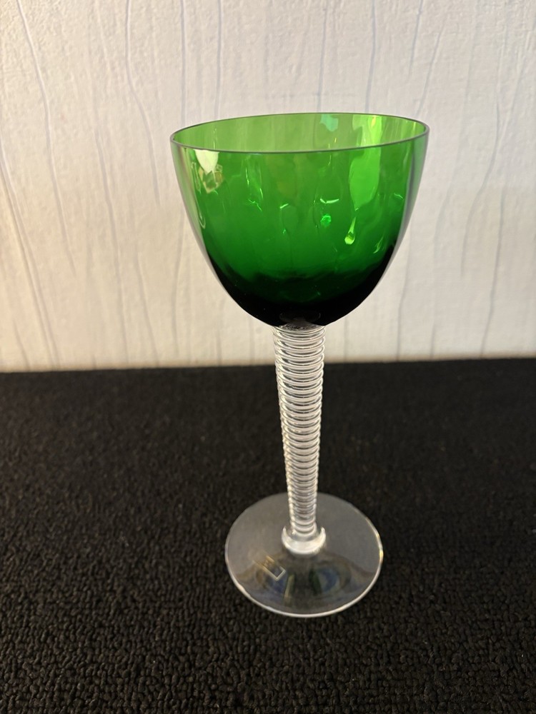Dark Green Wine Glass Large Model Saint Louis Crystal
