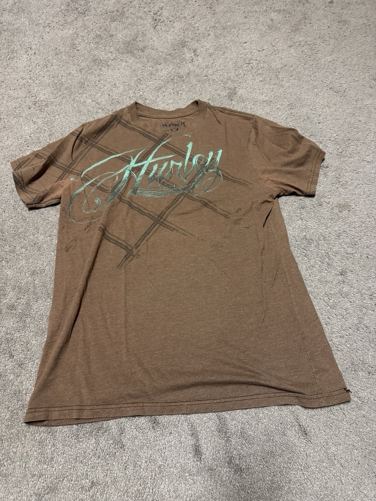 Hurley Brown Graphic T Shirt Grunge Y2K Size S/M