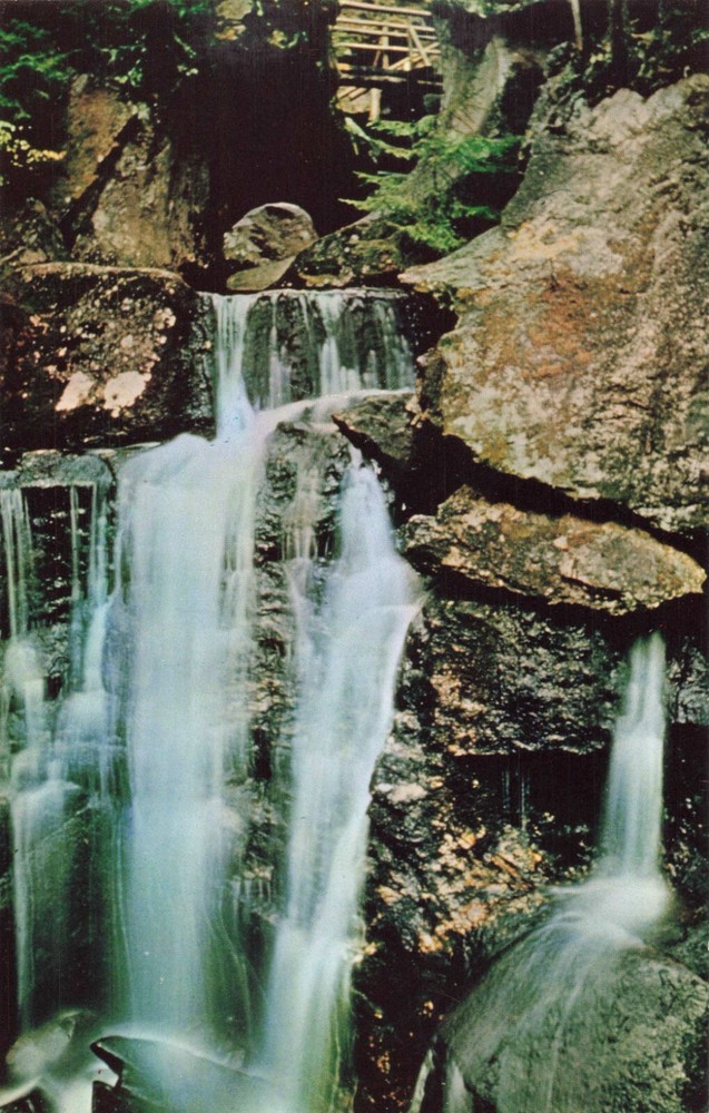 Woodstock NH New Hampshire, Paradise Falls Lost River Gorge, Vintage Postcard