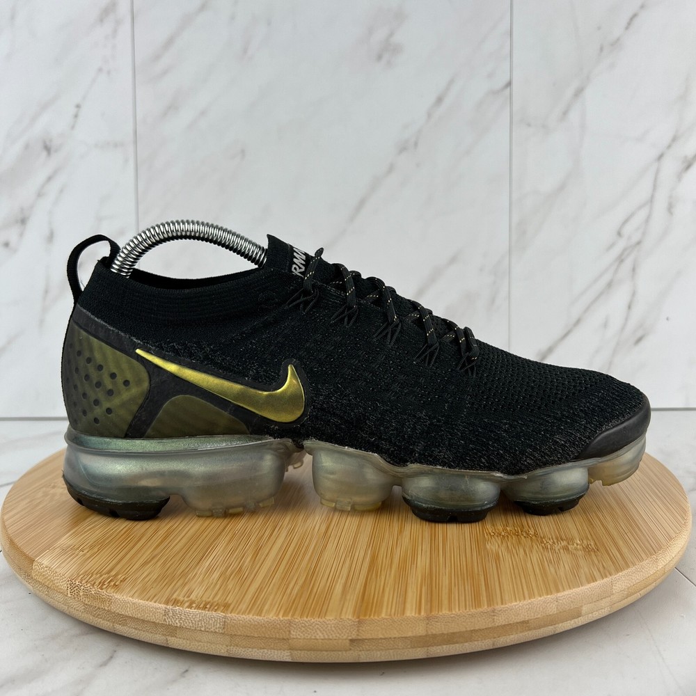 Nike Air Vapormax Flyknit 2 Mens Size 9 Black Silver Sneakers Shoes 942842-015