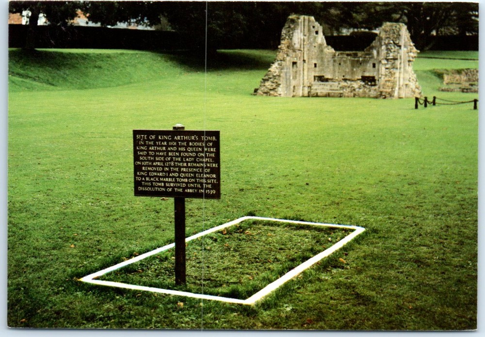 Postcard - Site Of King Arthur's Tomb, Glastonbury Abbey - Glastonbury, England