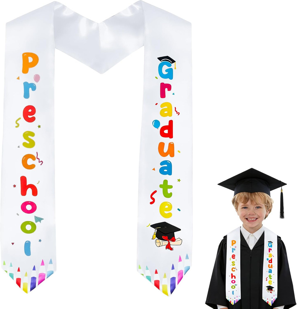 Kindergarten & Preschool Graduation Stole 2026, Unisex Pre K Graduation Sash for