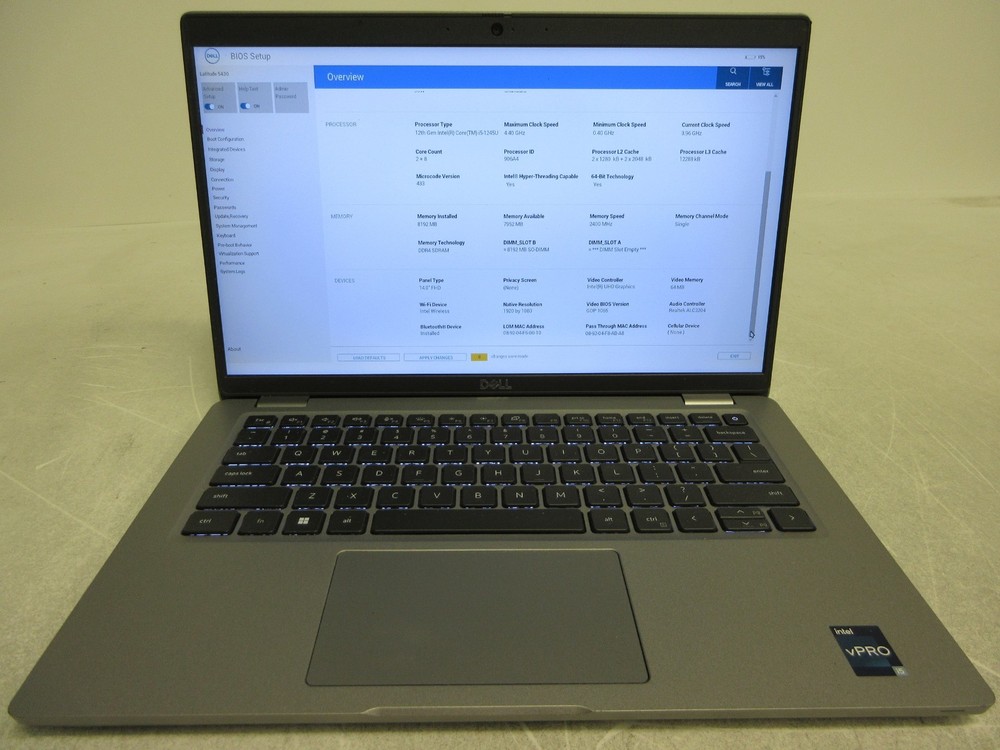 Dell Latitude 5430 Core i5-1245U 3.96GHz No RAM No Hard Drive No Power Adapter