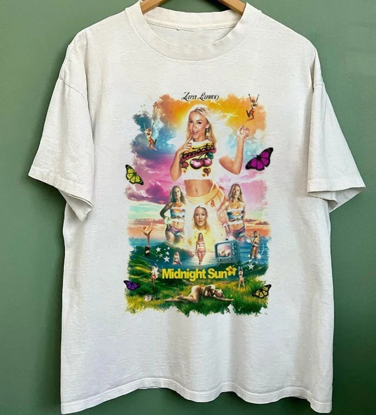 Rare Hot Midnight Sun Zara_Larsson  Short Sleeve White S-5XL Shirt BL1581