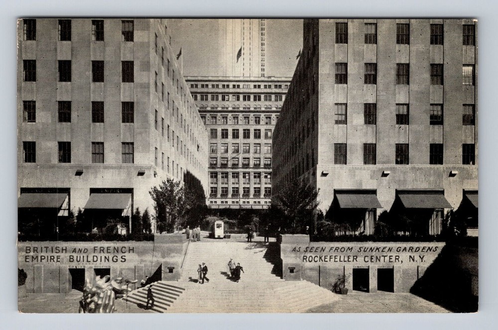 New York City Vintage Souvenir Postcard Featuring NY British and French Empire Buildings
