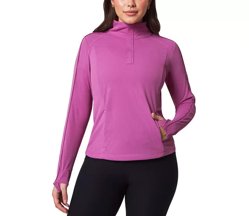 Mondetta Women's Active 1/4-Zip Long Sleeve Top, Purple, Size XS