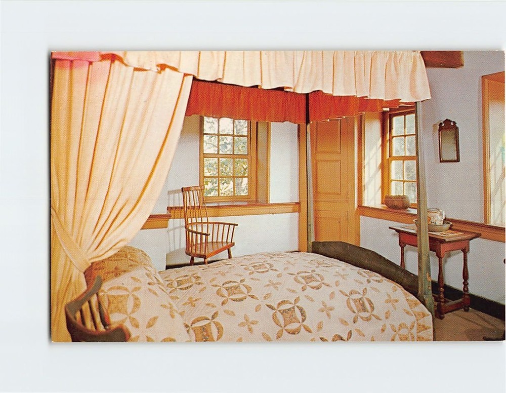 Postcard Bedroom Daniel Boone Homestead Pennsylvania USA