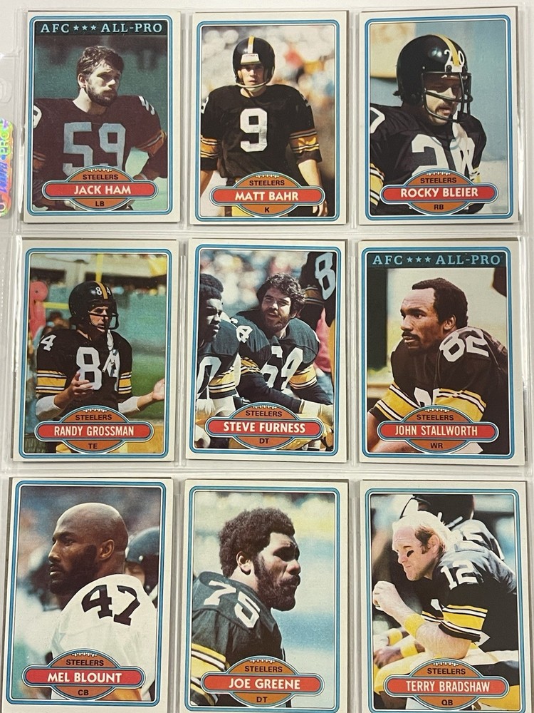 1980 Topps Football Pittsburgh Steelers Team Set - Lot Of 26 Cards