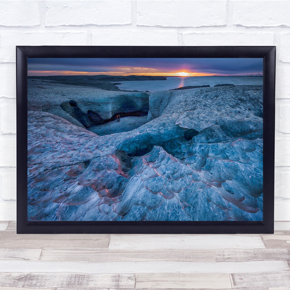 Explorers landscape sunset beach sea Wall Art Print