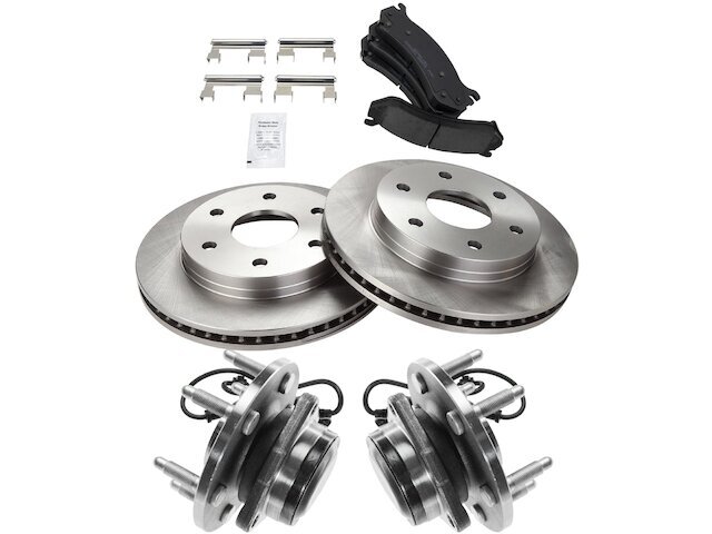 Front Brake Pad and Rotor and Wheel Hub Kit fits Savana 2500 2003-2005 94QBTX