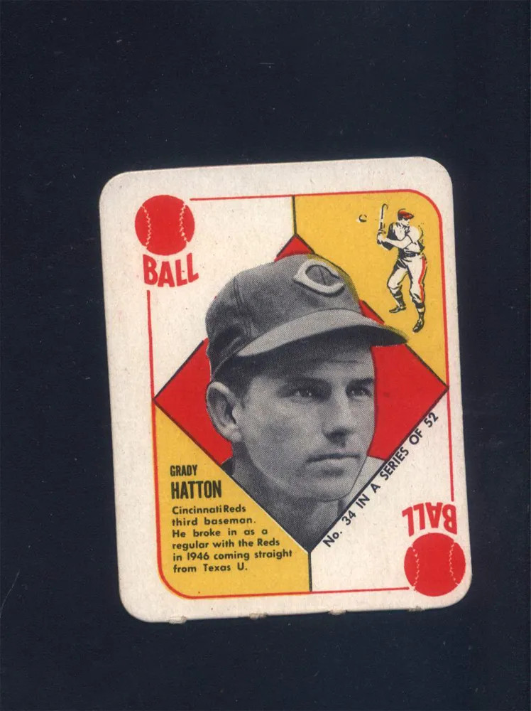 1951 Topps Red Backs #34 Grady Hatton Reds (EX/MT)