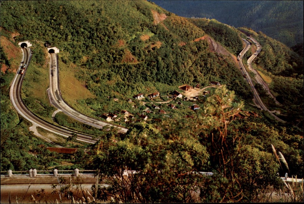 Highway Anchieta Sao Paulo Santos vintage postcard r979