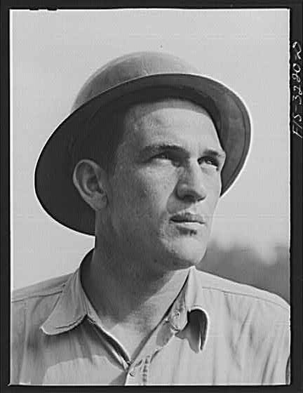 Photo:Douglas Dam Tennessee TVA Foreman Man in Hard Hat 1940s Portrait