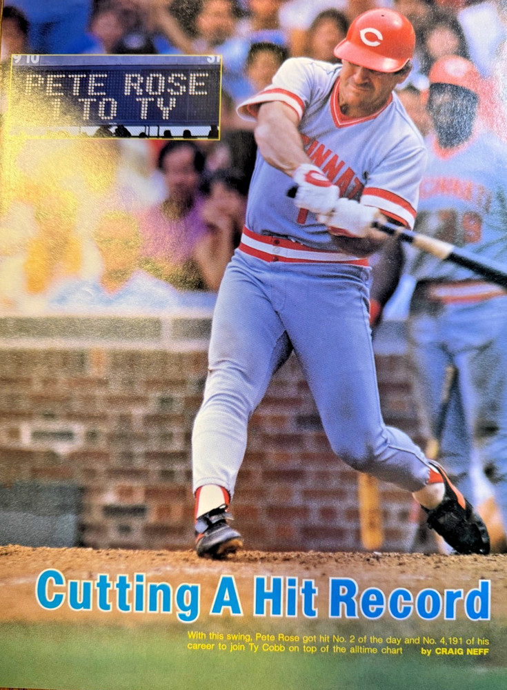 1985 Pete Rose Cincinnati Reds Baseball illustrated