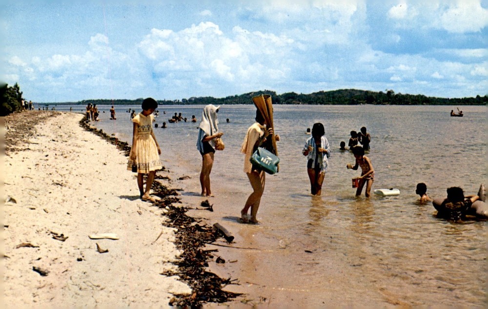 Changi Beach, Singapore - Popular Swimming Destination Postcard