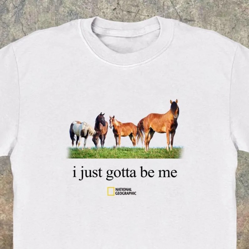 I Just Gotta Be Me Emo Horse T-shirt - Vintage National Tee 90s 00s Style