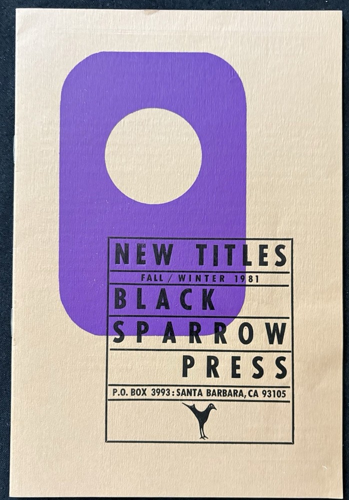 Black Sparrow Press 1981 Fall/Winter Catalog Charles Bukowski Charles Olsen