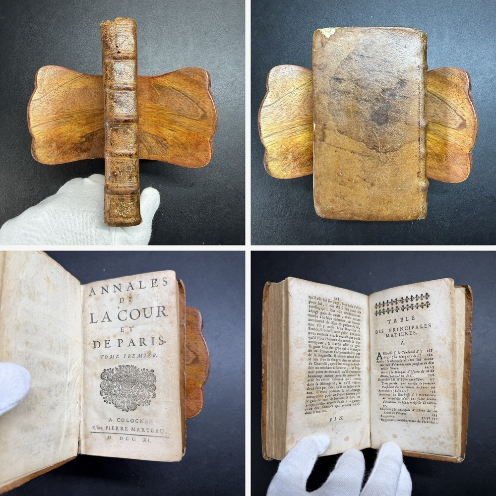 1711 French Annales de la Cour et de Paris Court History Leather Vol 1