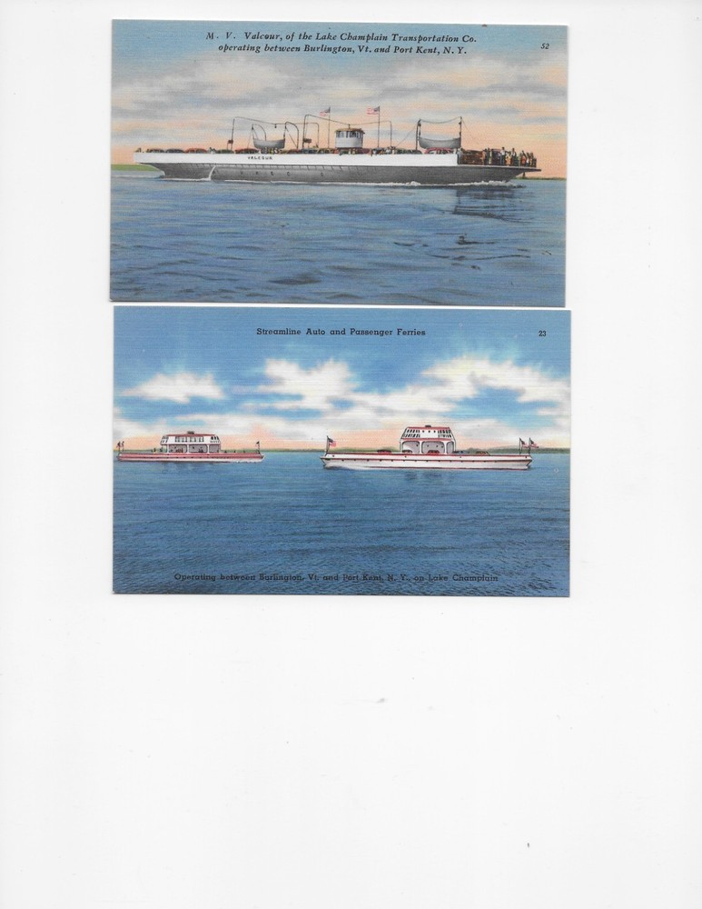 Lot of 12 Vermont Postcards, Ferries, Lake Champlain, St. Mary's