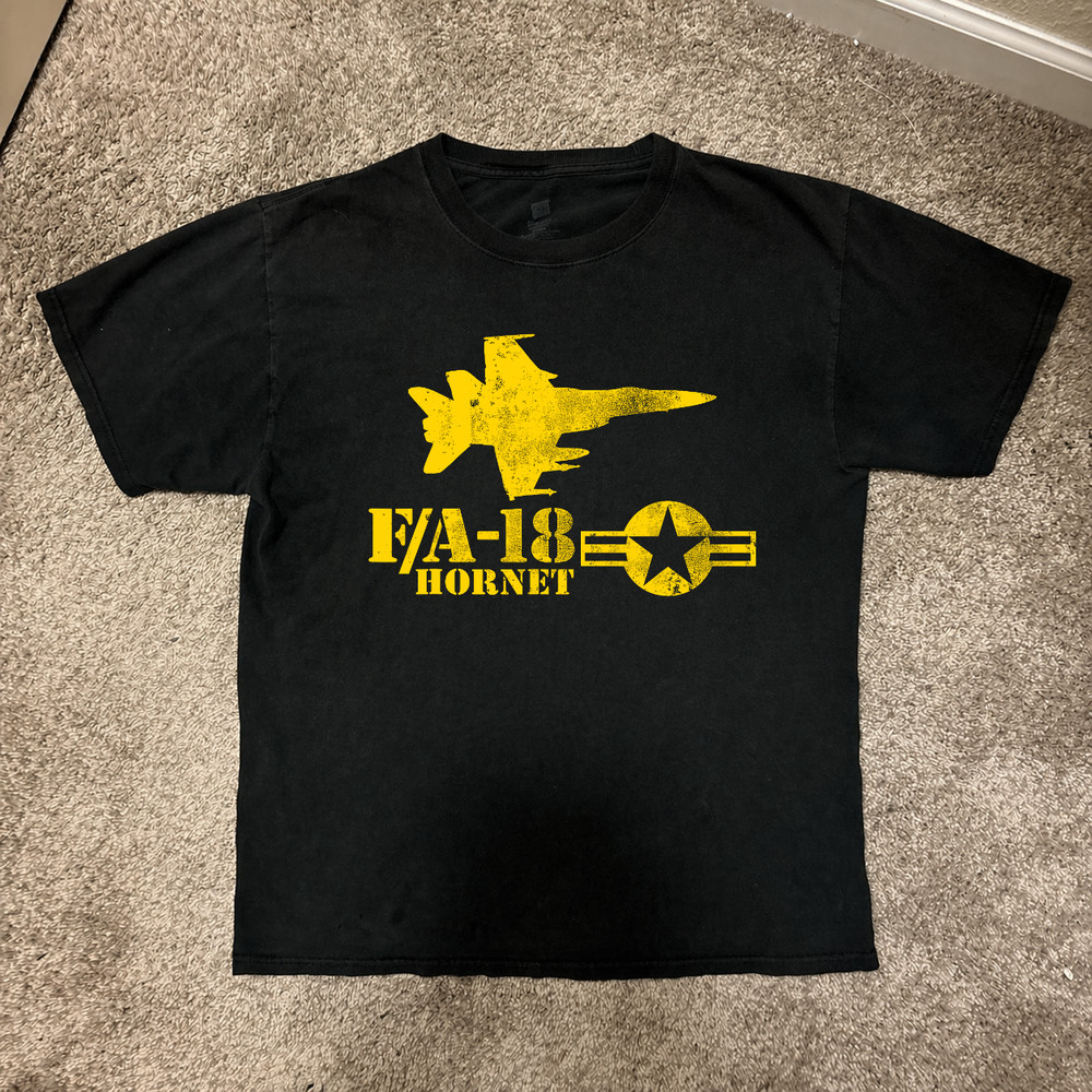Min NEW LIMITED FA-18 Hornet Navy Fighter Jet T-Shirt All Sizes