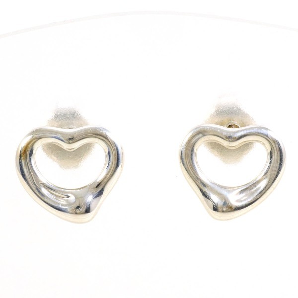 Tiffany Open Heart Sterling Silver Earrings 2.0G Jewelry Pre-Owned
