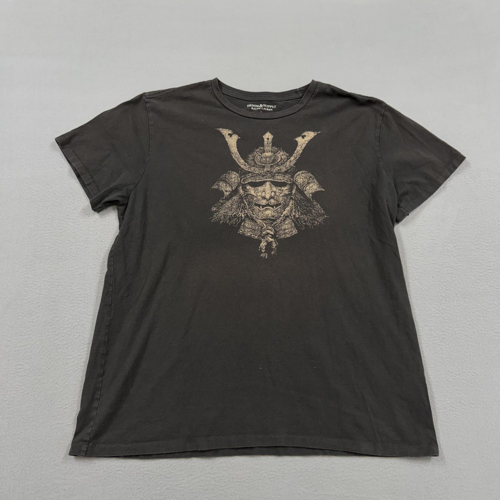 Denim & Supply Ralph Lauren Shirt Mens Large Black Samurai Graphic Tee Tagless