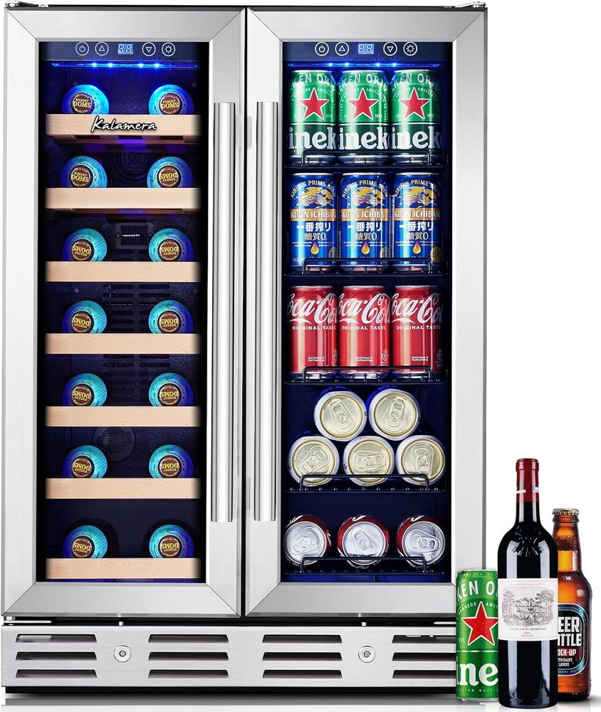 24-Inch Dual Zone Wine Cooler Holds 21 Bottles for Optimal Chilling-image