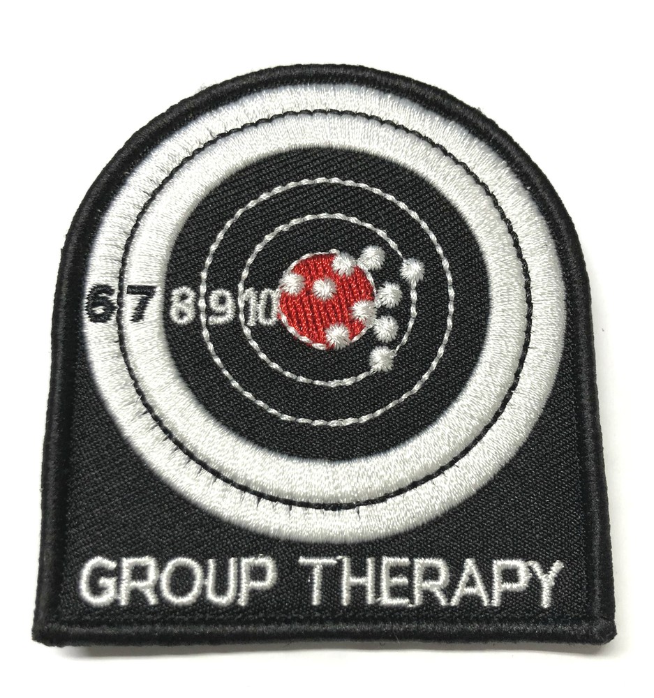 Group Therapy Patch Embroidered Hook & Loop Applique Gag gift Funny Gun Range