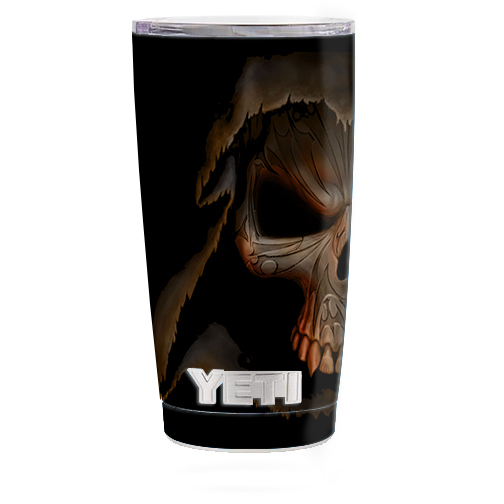 Skin Decal for Yeti 20 oz Rambler Tumbler Cup / Grim reaper in shadows