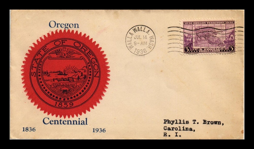 Dr Jim Stamps Us Cover Oregon Centennial First Day Issue Scott 783
