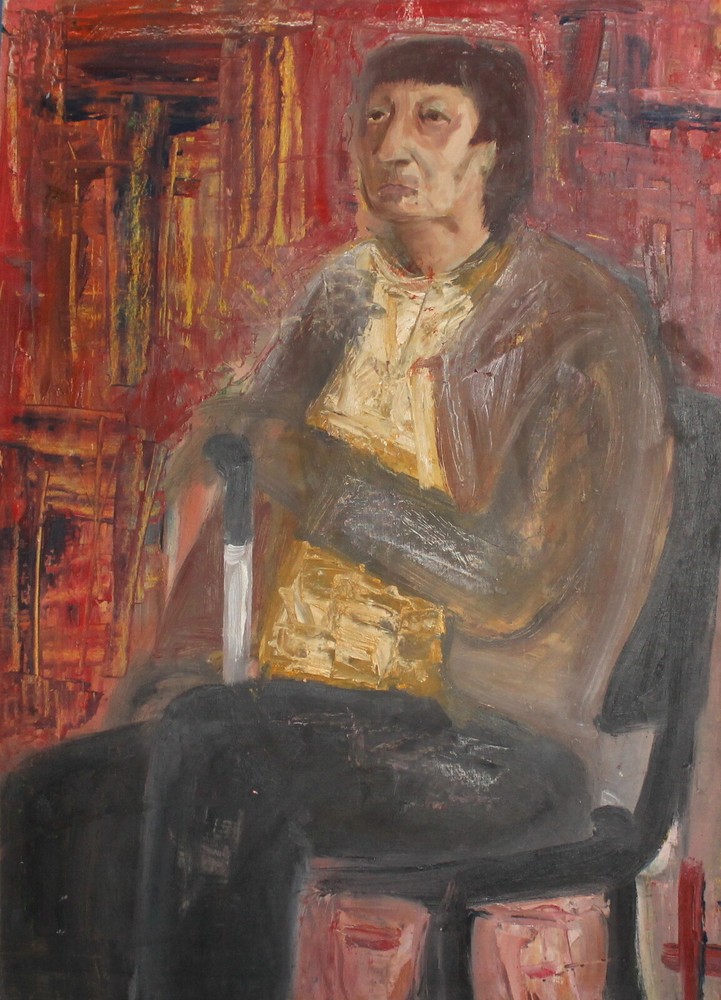 Vintage Expressionist Portrait Oil Painting on Canvas