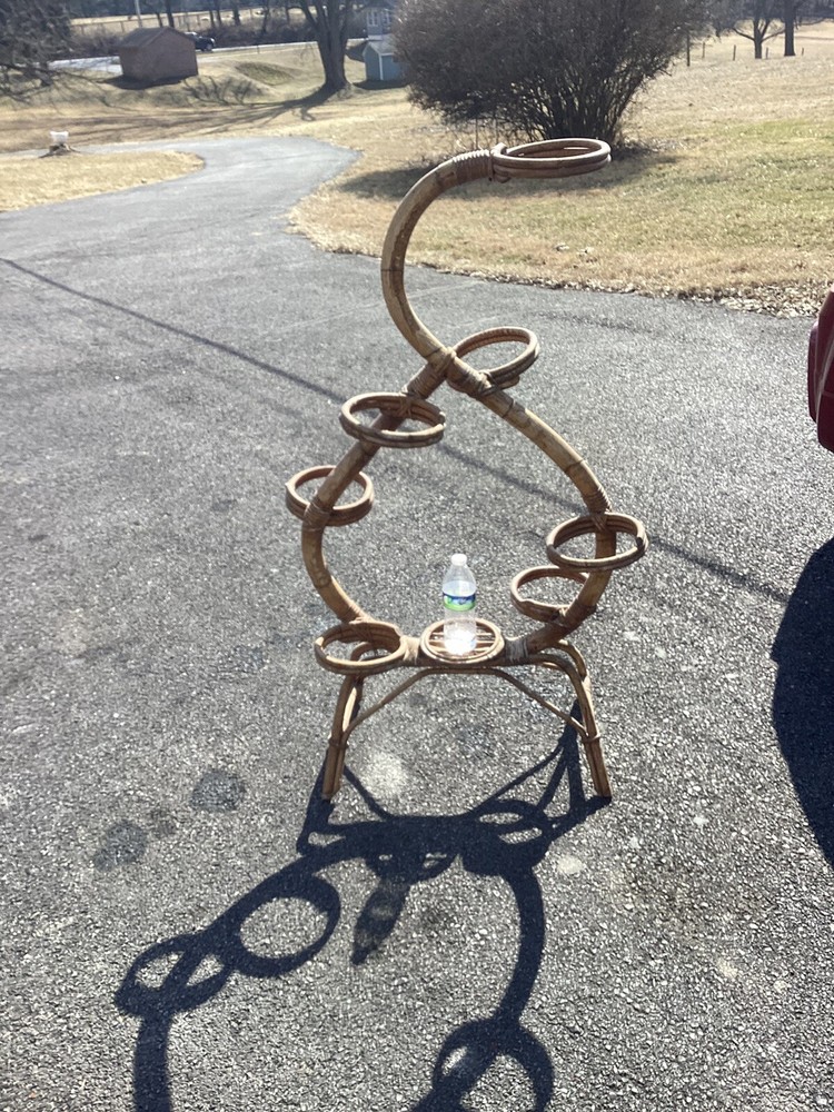 Bamboo Plant Stand Mid Century, Italian Vintage Wicker Rare Atomic Age Patio