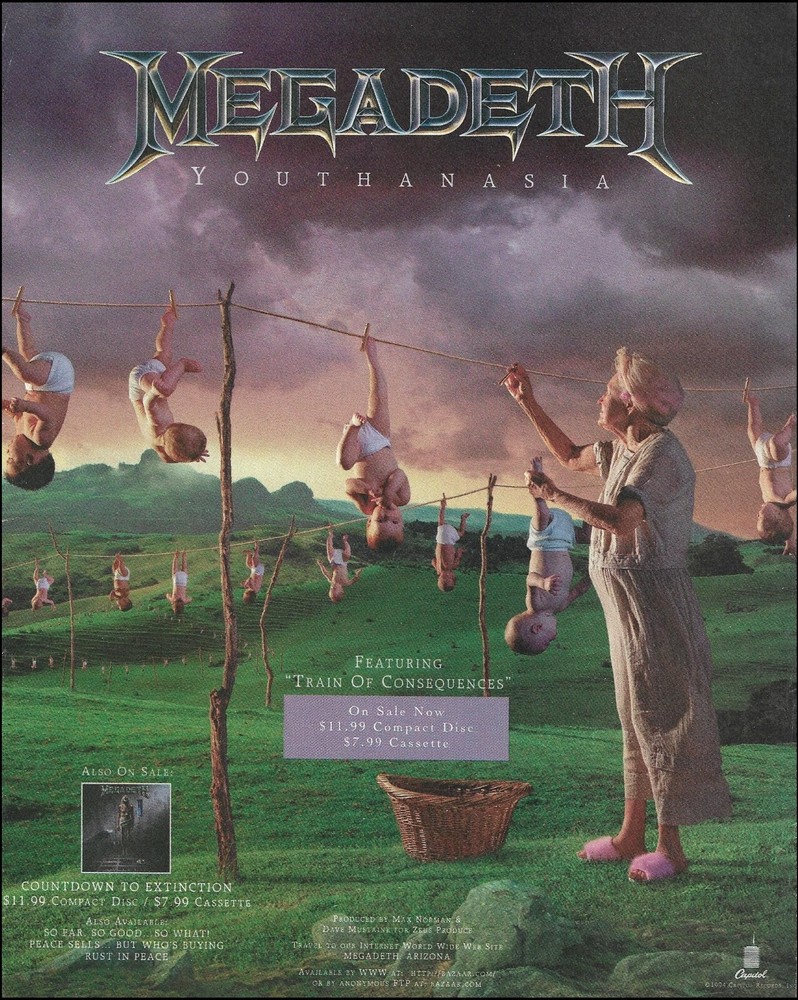 Megadeth Youthanasia 1994 Capitol Records album advertisement 8 x 11 ad print