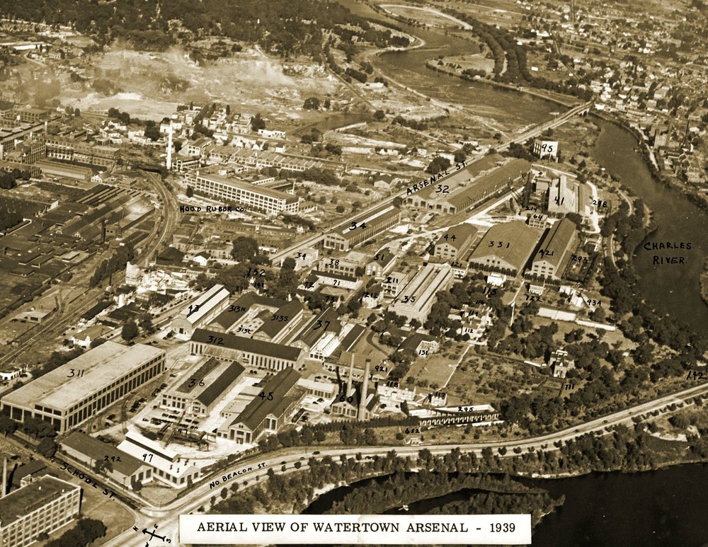 1939 Aerial View of Watertown Arsenal, MA Vintage Old Photo 8.5