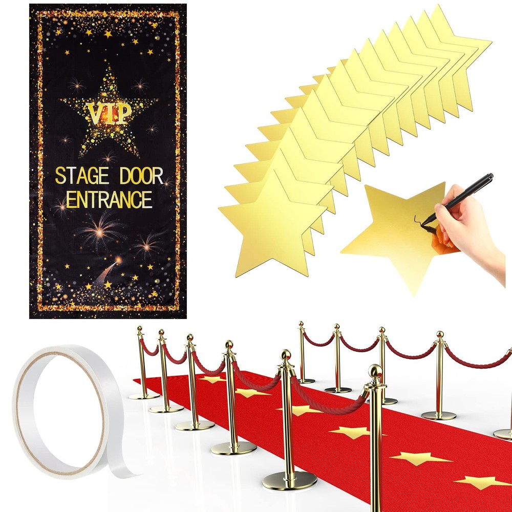 Red Carpet Party Runner VIP Stage Door Entrance Cover Party Accessory 24 Piec...