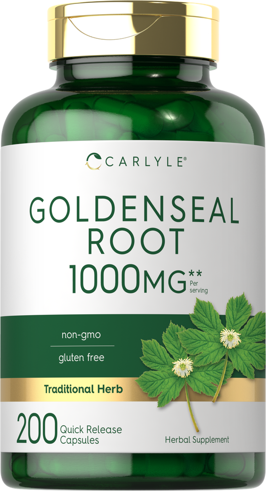 Goldenseal Root Capsules 1000mg | 200 Count | Non-GMO, Gluten Free | by Carlyle
