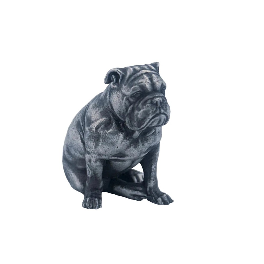 1 oz Gold Spartan 999+ Pure Silver Bulldog Statue – Luxury Collectible Gift