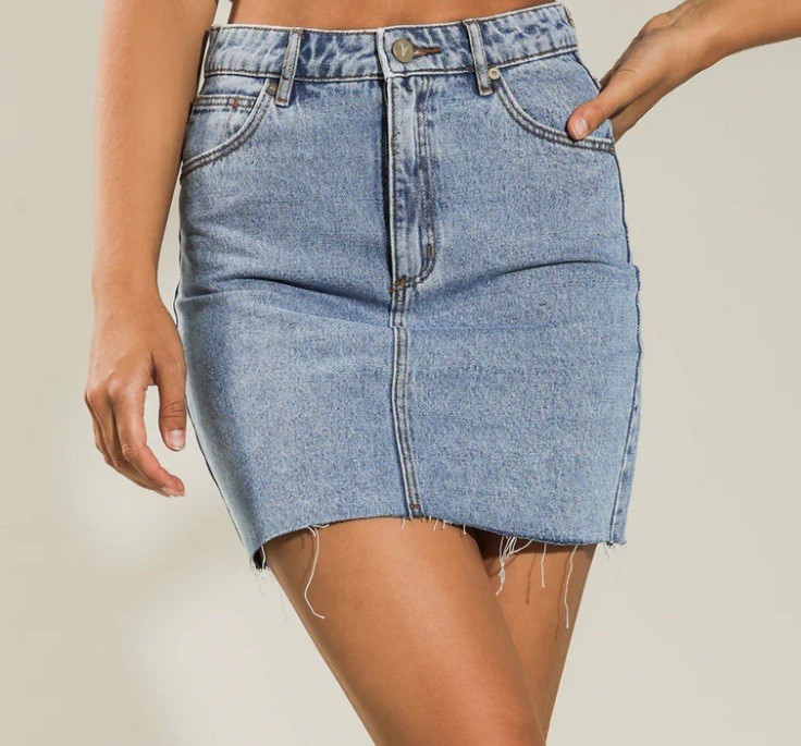 Abrand High-Waisted Denim Mini Skirt for Women