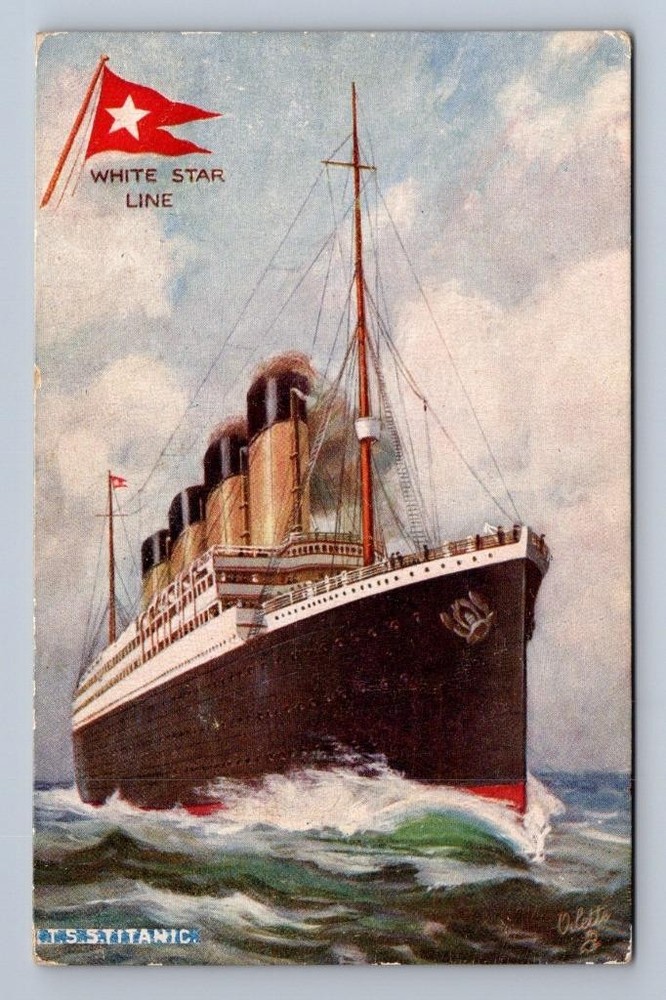 WHITE STAR LINE TITANIC SHIP TUCK OILETTE POSTCARD (c.1912)