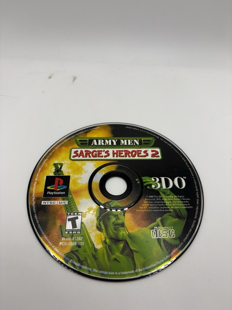 Army Men: Sarge's Heroes 2 (Sony PlayStation 1, 2000) Disc Only Tested