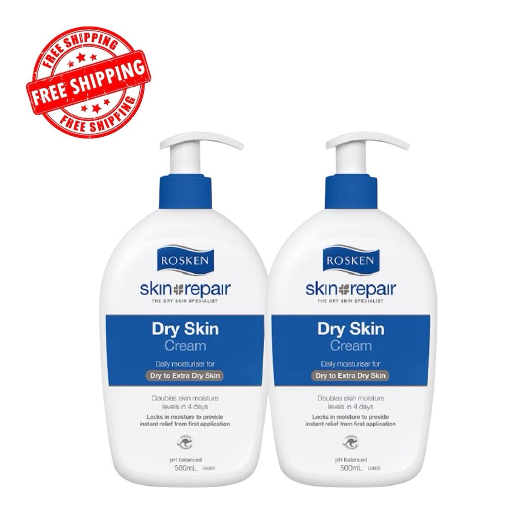 2 Bottles Rosken Skin Repair Dry Skin Cream 500ml FREE SHIPPING