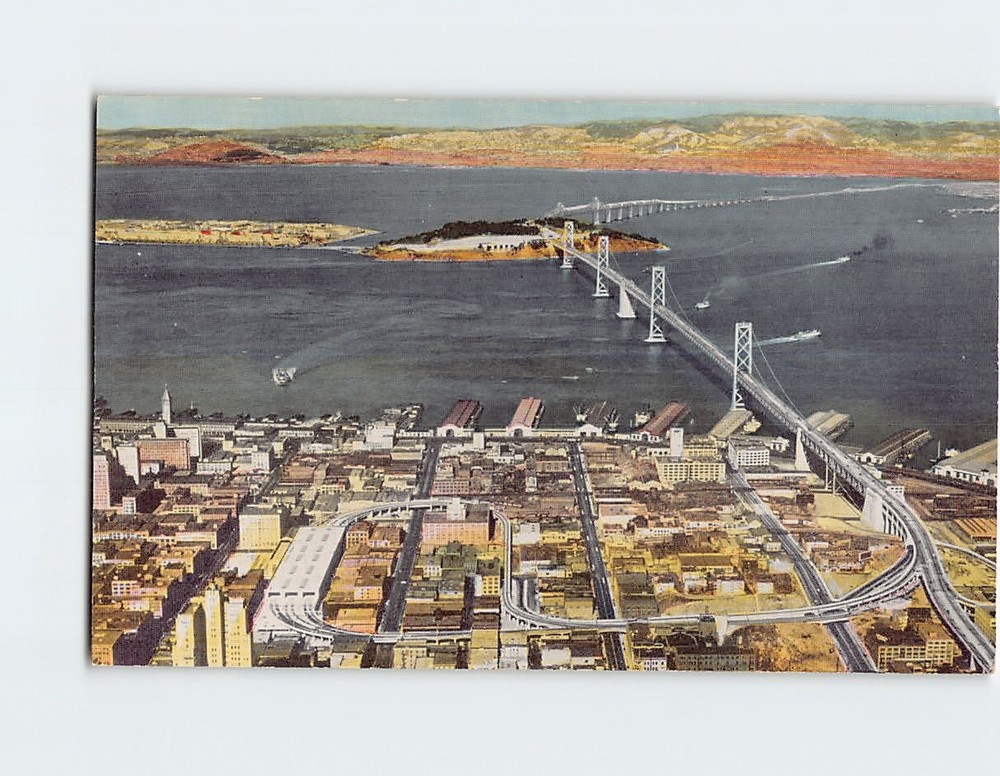 Postcard San Francisco Oakland Bay Bridge San Francisco California USA