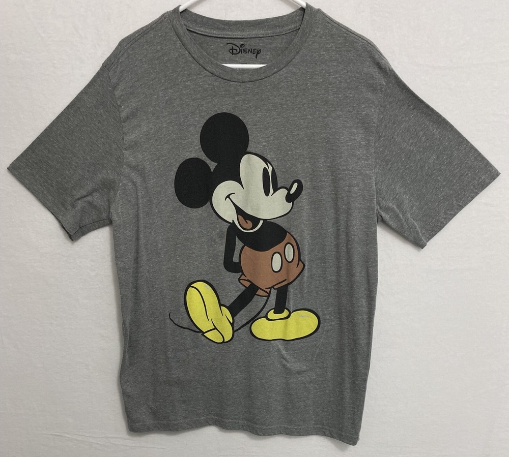 Disney MICKEY MOUSE XL Heather Gray CLASSIC Pose Soft T-Shirt Unisex