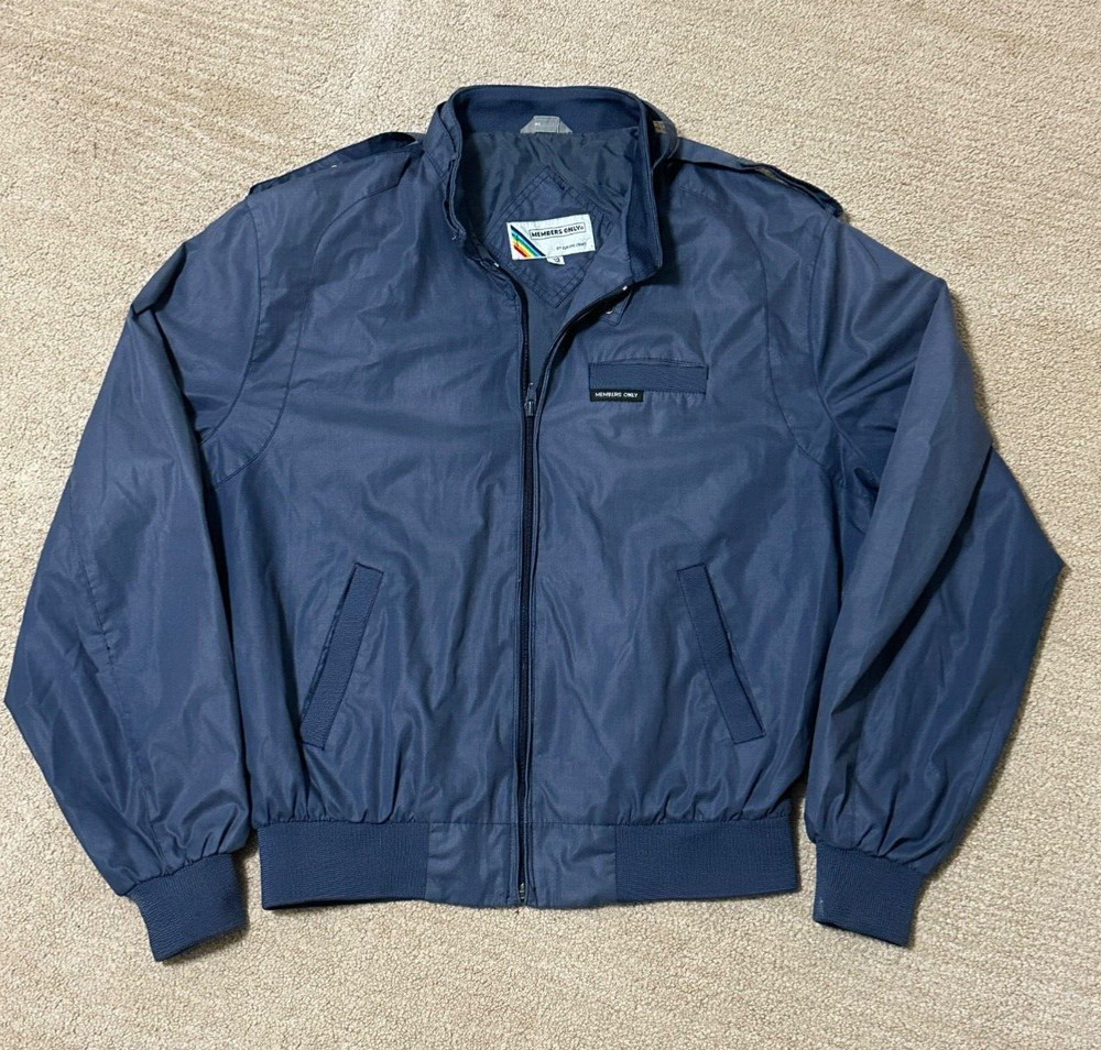 Vintage Clean Members Only Jacket Men M 42 Blue Lightweight Windbreaker Bomber