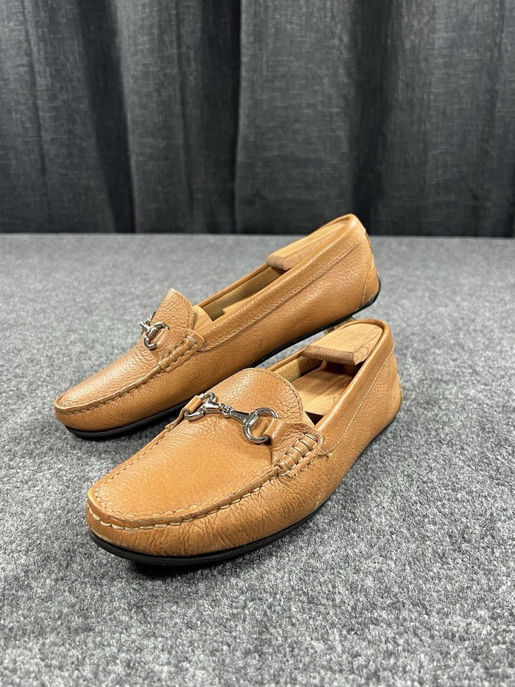 Mercanti Fiorentini Womens 9B Tan Leather Horsebit Loafers Driving Shoes