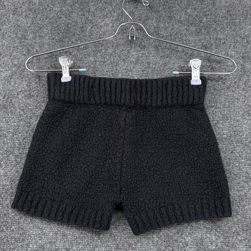 Skims Black Cozy Knit Fuzzy Teddy Shorts High Rise Size Small (4/6) Loungewear