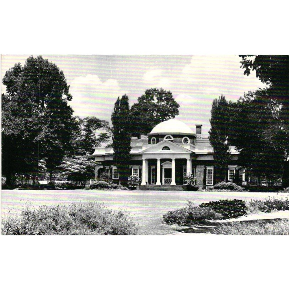Vintage Monticello Thomas Jefferson Home Postcard Charlottesville VA West Front