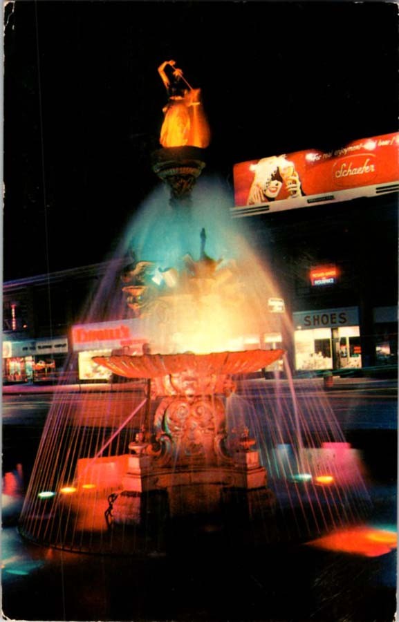 Watertown New York NY : FOUNTAIN SCENE m/14 BA9861