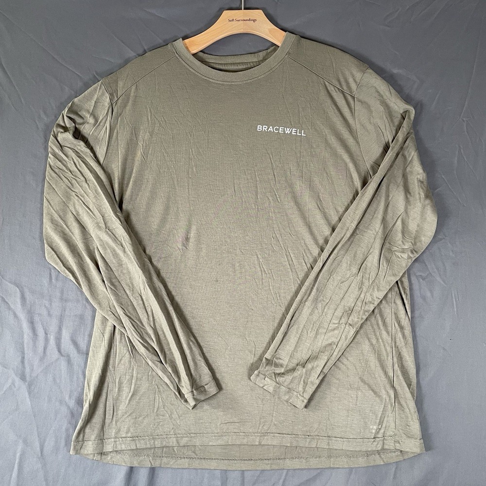 Free Fly Apparel T-Shirt Men's X-Large Long Sleeve Olive Green Fishing Stretch