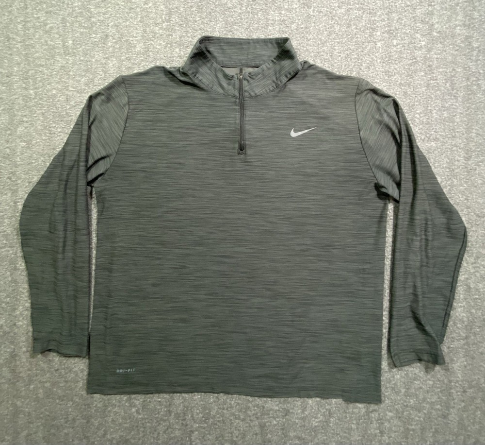 Nike Women's Dri Fit Quarter Zip Pullover Dark Gray Slate Performance Size XL